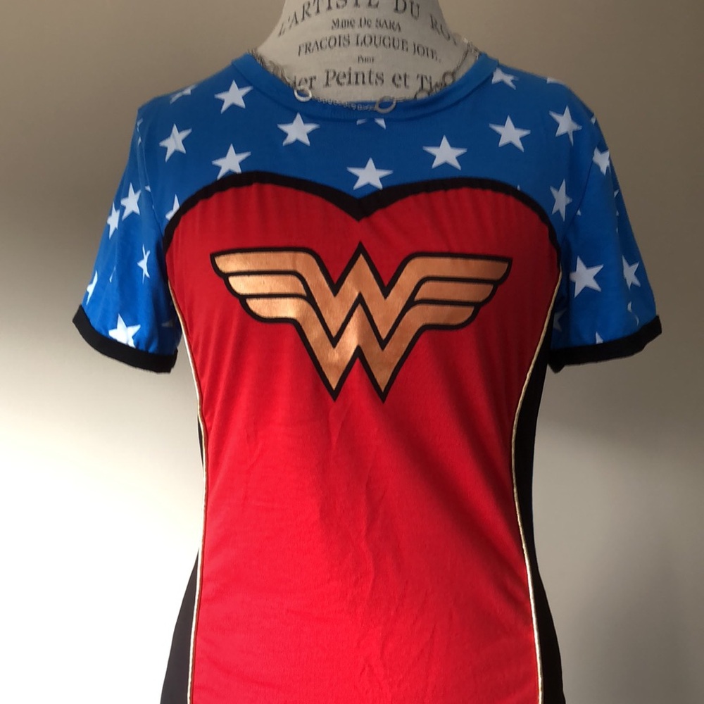 Wonder Woman T-shirt, Stars, Red & Blue (Size L, XL)